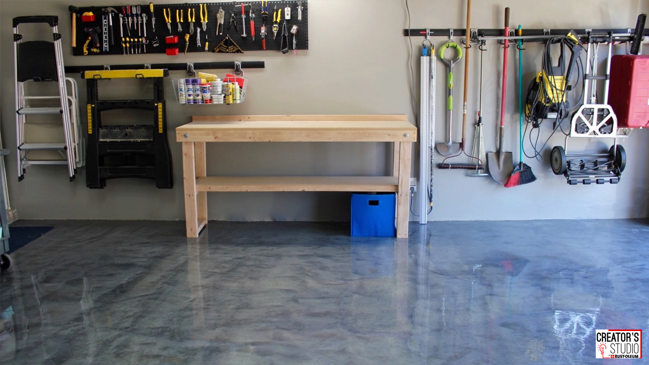 diy garage floor makeover with rocksolid metallic floor coating