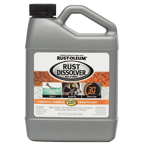 Bottle of Rust-Oleum Rust Dissolver.