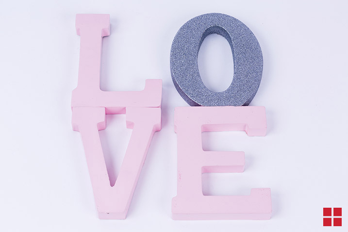Love sign made from 3d letters