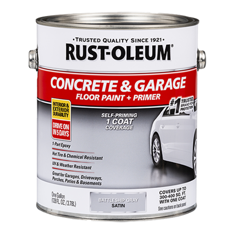 A can of Rust-Oleum Concrete and Garage Floor Paint
